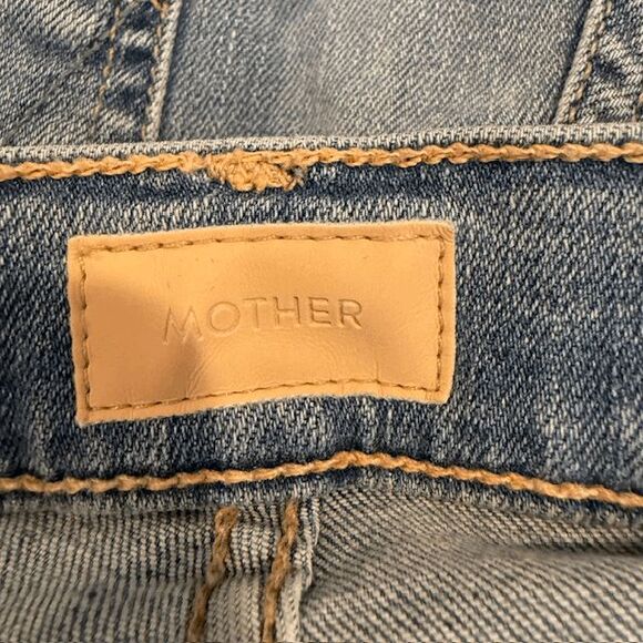 Mother Jeans The Stunner Zip Ankle Step Fray Jeans Light Kitty Racer Size 28 - Picture 7 of 16